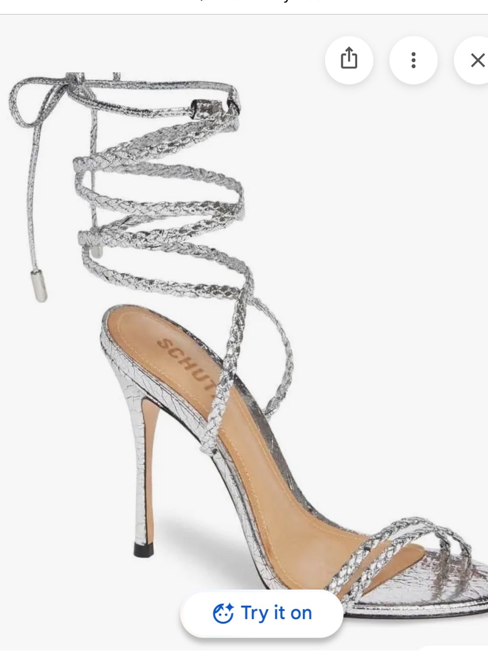 🪻 SCHUTZ LANY braided silver heeled sandals 6
